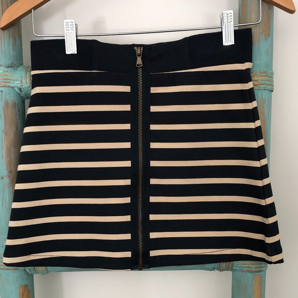Pumpkin Patch Knit Stripey Zip Front Skirt ~ NWT